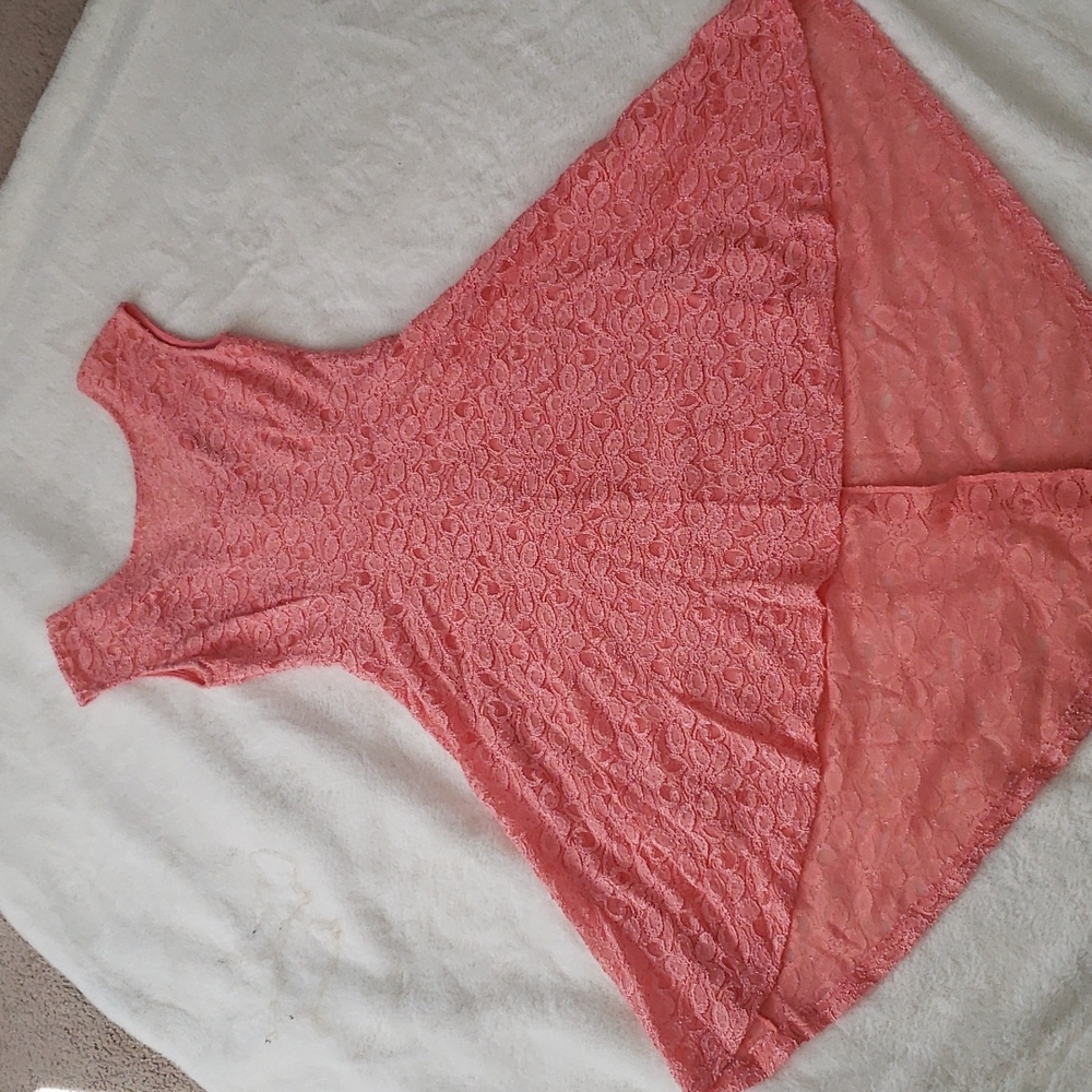 High low peach lace dress